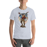Vintage aviation pin-up T-shirt Edition 13, Light Blue front product mockup