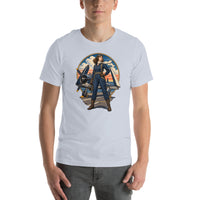 Vintage aviation pin-up T-shirt Edition 11, Light Blue front product mockup