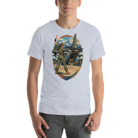 Vintage aviation pin-up T-shirt Edition 21, Light Blue front product mockup