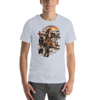 Vintage aviation pin-up T-shirt Edition 22, Light Blue front product mockup