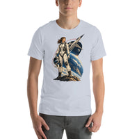 Vintage aviation pin-up T-shirt Edition 41, Light Blue front product mockup