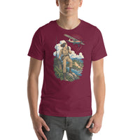 Vintage aviation pin-up T-shirt Edition 29, Maroon front product mockup
