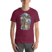 Vintage aviation pin-up T-shirt Edition 30, Maroon front product mockup