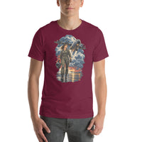 Vintage aviation pin-up T-shirt Edition 30, Maroon front product mockup