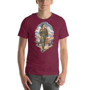 Vintage aviation pin-up T-shirt Edition 33, Maroon front product mockup