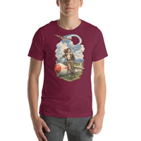 Vintage aviation pin-up T-shirt Edition 36, Maroon front product mockup