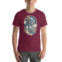 Vintage aviation pin-up T-shirt Edition 37, Maroon front product mockup