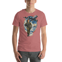 Vintage aviation pin-up T-shirt Edition 02, Mauve front product mockup
