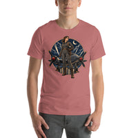 Vintage aviation pin-up T-shirt Edition 04, Mauve front product mockup