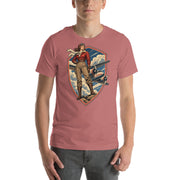 Vintage aviation pin-up T-shirt Edition 06, Mauve front product mockup