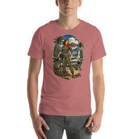 Vintage aviation pin-up T-shirt Edition 09, Mauve front product mockup