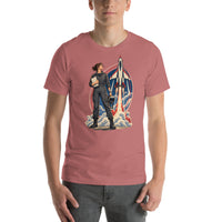 Vintage aviation pin-up T-shirt Edition 10, Mauve front product mockup