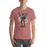 Vintage aviation pin-up T-shirt Edition 13, Mauve front product mockup