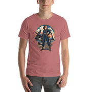 Vintage aviation pin-up T-shirt Edition 11, Mauve front product mockup