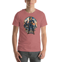 Vintage aviation pin-up T-shirt Edition 11, Mauve front product mockup
