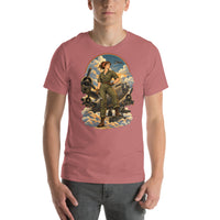 Vintage aviation pin-up T-shirt Edition 16, Mauve front product mockup