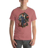 Vintage aviation pin-up T-shirt Edition 17, Mauve front product mockup