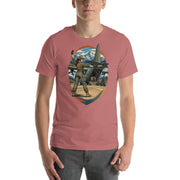 Vintage aviation pin-up T-shirt Edition 21, Mauve front product mockup