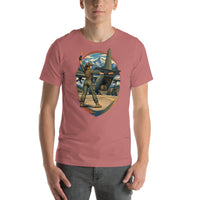 Vintage aviation pin-up T-shirt Edition 21, Mauve front product mockup