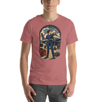 Vintage aviation pin-up T-shirt Edition 23, Mauve front product mockup
