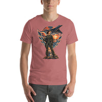 Vintage aviation pin-up T-shirt Edition 27, Mauve front product mockup