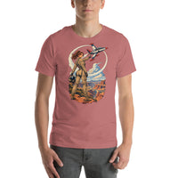 Vintage aviation pin-up T-shirt Edition 26, Mauve front product mockup