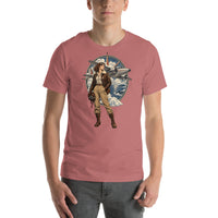 Vintage aviation pin-up T-shirt Edition 38, Mauve front product mockup