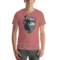 Vintage aviation pin-up T-shirt Edition 39, Mauve front product mockup