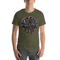 Vintage aviation pin-up T-shirt Edition 04, Military Green front product mockup