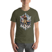 Vintage aviation pin-up T-shirt Edition 05, Military Green front product mockup