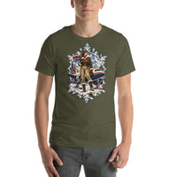 Vintage aviation pin-up T-shirt Edition 05, Military Green front product mockup