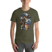 Vintage aviation pin-up T-shirt Edition 30, Military Green front product mockup