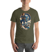 Vintage aviation pin-up T-shirt Edition 37, Military Green front product mockup