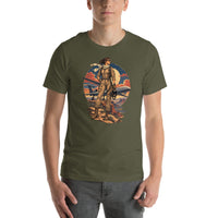 Vintage aviation pin-up T-shirt Edition 40, Military Green front product mockup