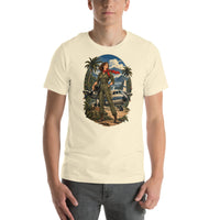 Vintage aviation pin-up T-shirt Edition 09, Natural front product mockup