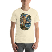 Vintage aviation pin-up T-shirt Edition 12, Natural front product mockup