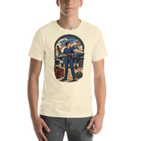 Vintage aviation pin-up T-shirt Edition 23, Natural front product mockup