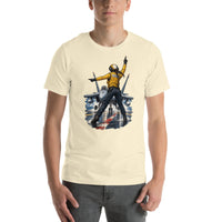 Vintage aviation pin-up T-shirt Edition 24, Natural front product mockup