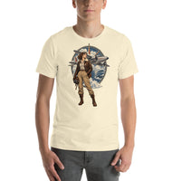 Vintage aviation pin-up T-shirt Edition 38, Natural front product mockup