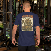 Monster Rods 008 t-shirt in navy, back view