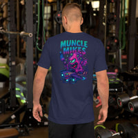 Back view of navy Monster Rods 005 unisex T-shirt