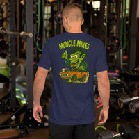 Back view of navy Monster Rods 011 unisex T-shirt