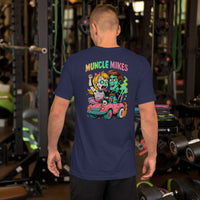 Back view of navy Monster Rods 016 unisex T-shirt