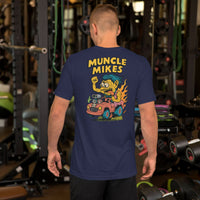 Back view of navy Monster Rods 015 unisex T-shirt