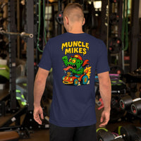 Back view of navy Monster Rods 017 unisex T-shirt