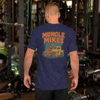 Back view of navy Rat Rod Truck 001 unisex T-shirt