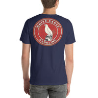 Back view of navy White Eagle Vintage Gas and Oil unisex T-shirt