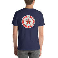 Back view of navy TEXACO Vintage Gas and Oil unisex T-shirt