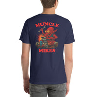 Back view of navy Monster Rods 020 unisex T-shirt