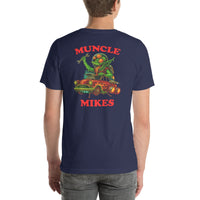 Back view of navy Monster Rods 024 unisex T-shirt